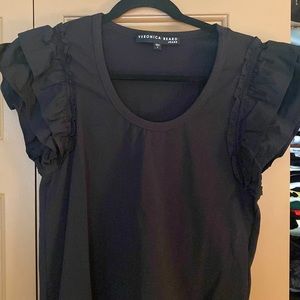 Veronica Beard Black ruffle top in S